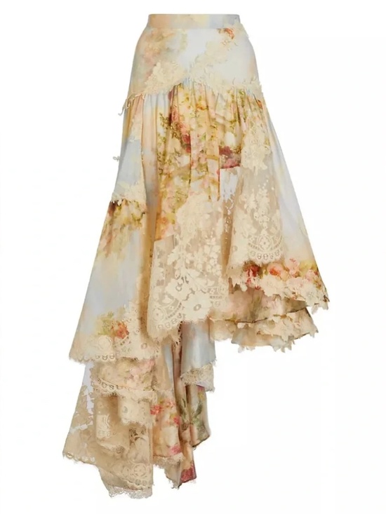 Zimmermann Dresses & Skirts - Zimmermann Luminosity Asymmetrical Bias Printed Midi Skirt Size 0